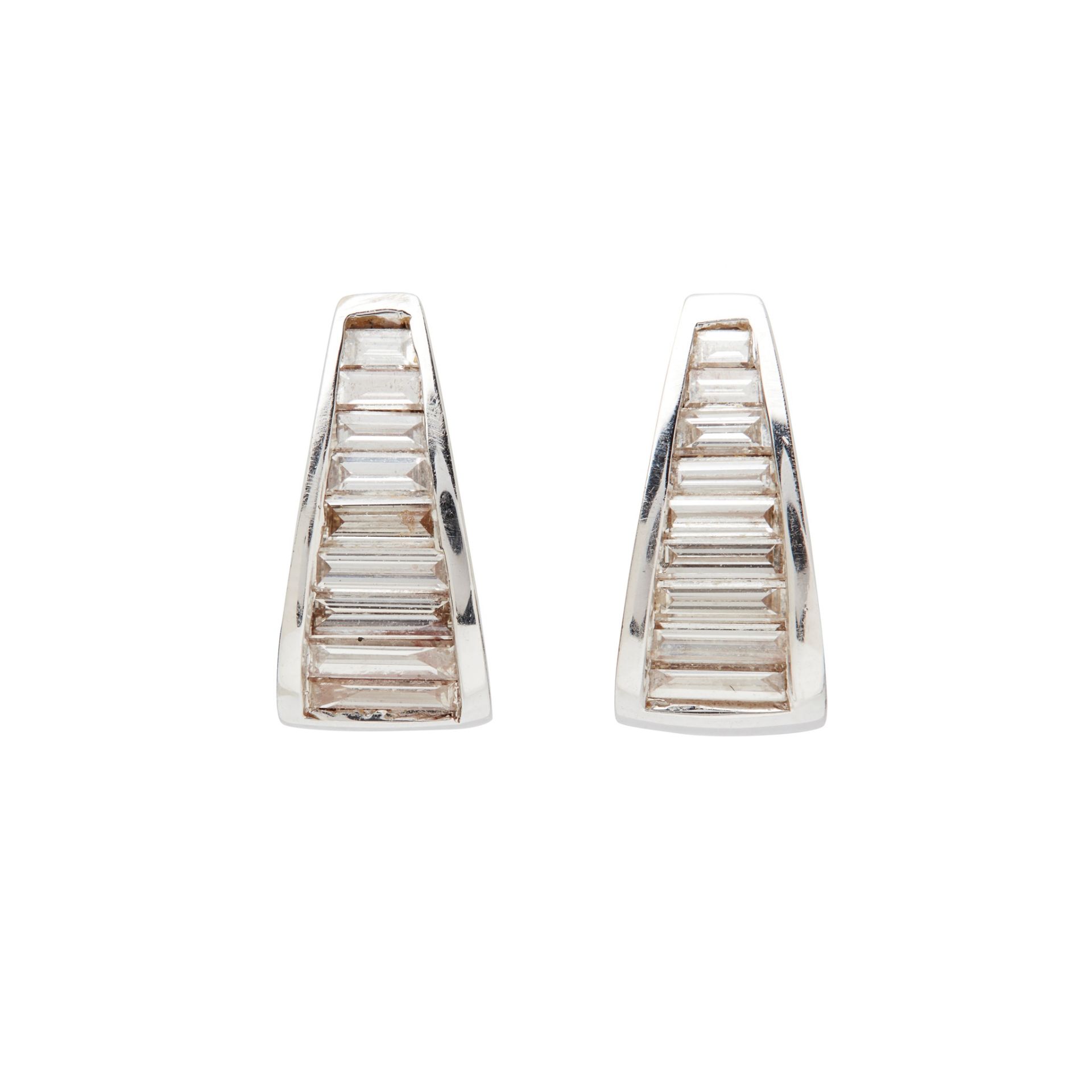Two pairs of diamond set earrings - Image 3 of 3