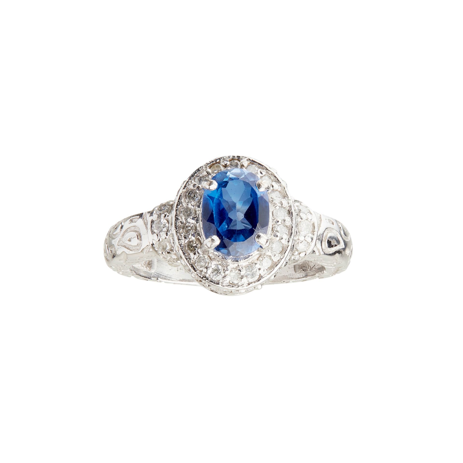 A sapphire and diamond set ring