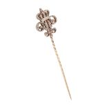 A late 19th century diamond set tie pin