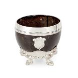 A Victorian silver mounted coconut cup