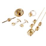 A collection of citrine set jewellery