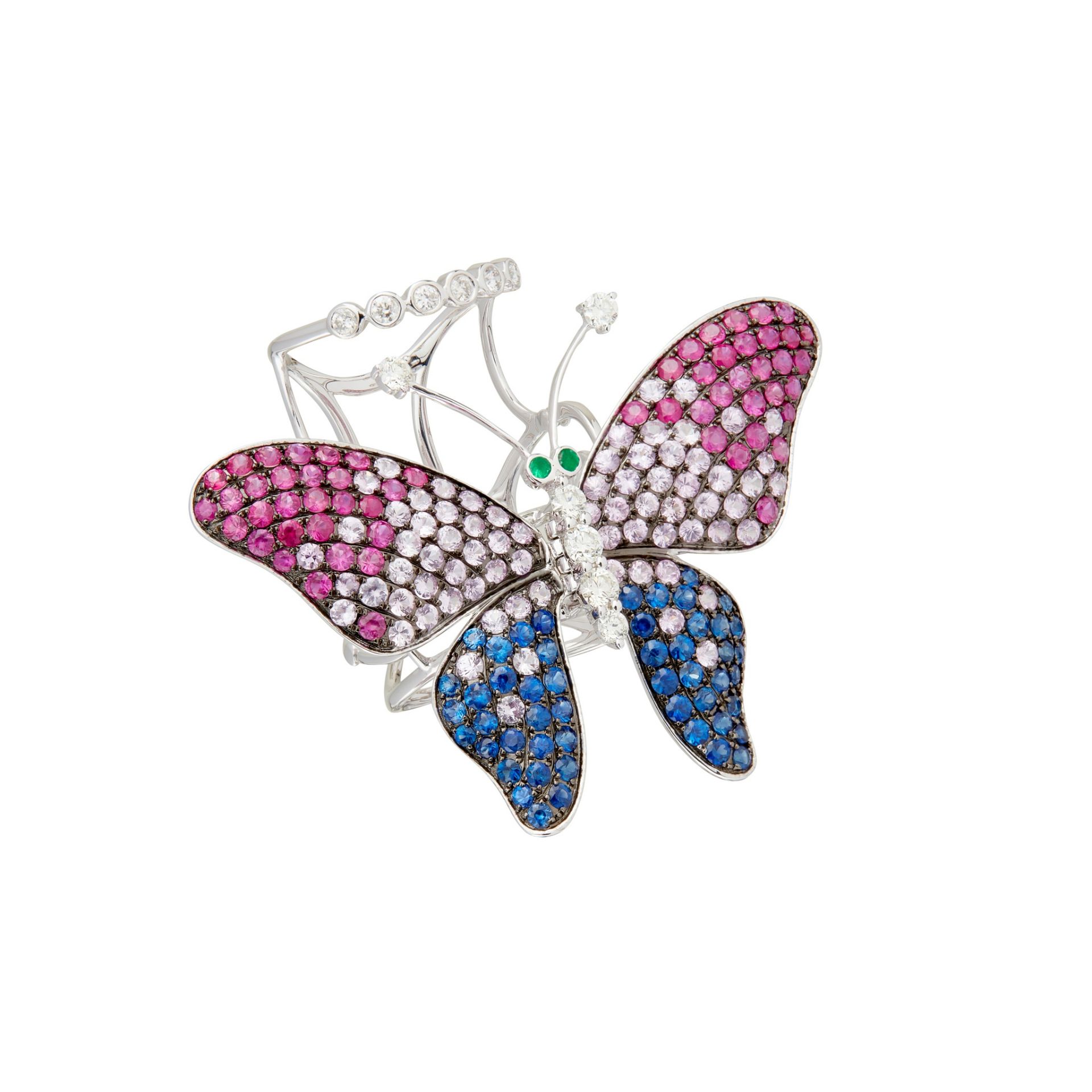 A multi-gem set butterfly ring - Image 2 of 2