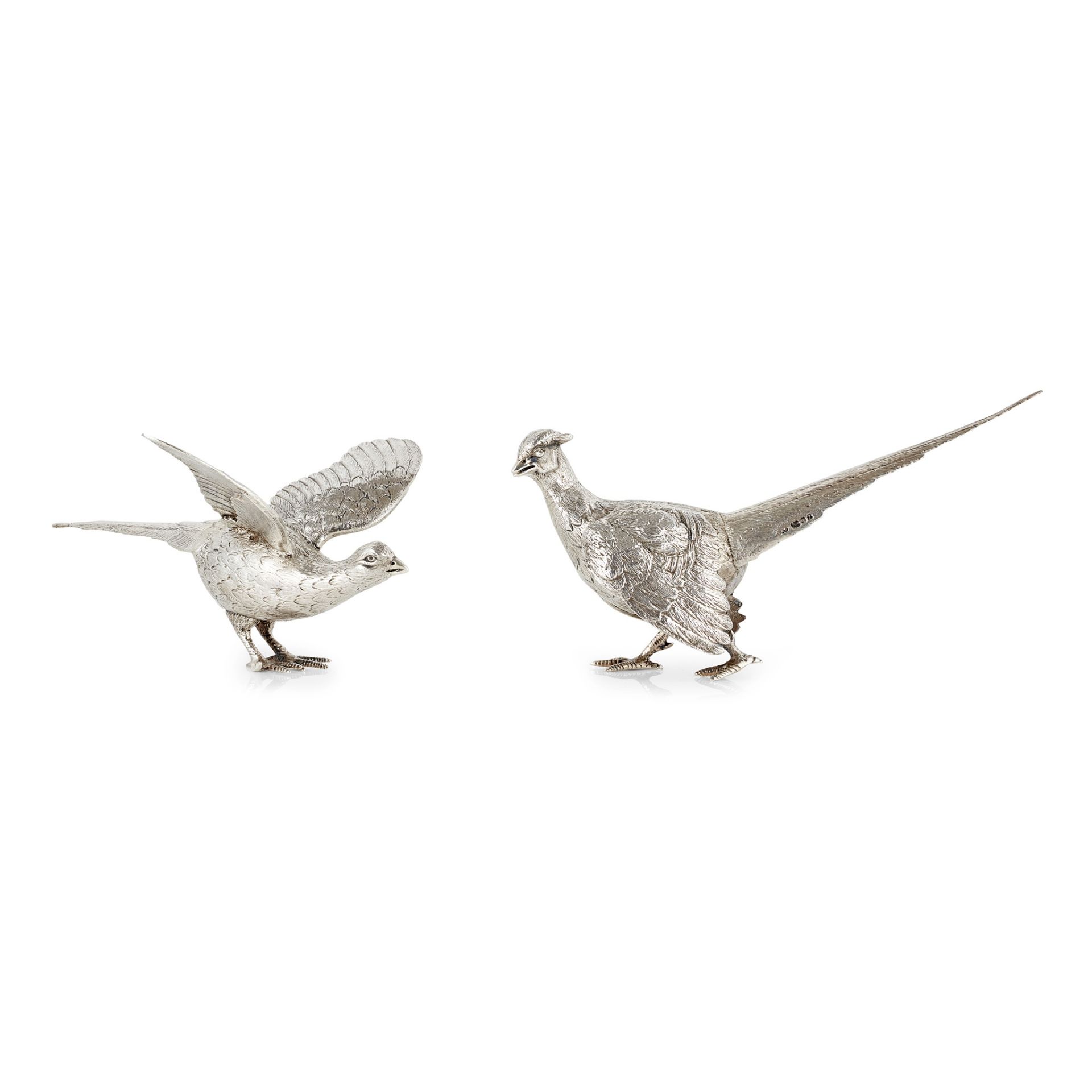 A pair of pheasant table ornaments