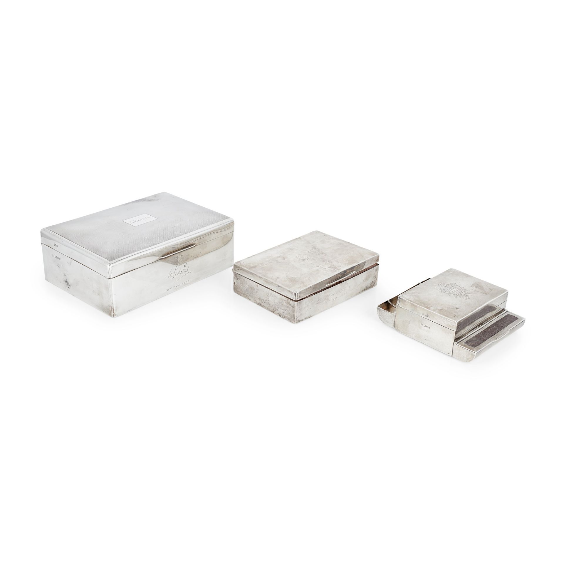 Three table cigarette boxes