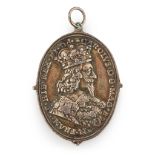 A SILVER GILT STUART/ JACOBITE SUPPORTERS BADGE 17TH CENTURY