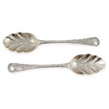 JACOBITE INTEREST: A PAIR OF GEORGE II BERRY SPOONS ALEXANDER GAIRDNER, EDINBURGH 1756