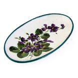 A WEMYSS WARE OVAL PIN TRAY 'VIOLETS' PATTERN, CIRCA 1900