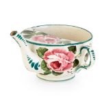 A RARE WEMYSS WARE INVALID CUP 'CABBAGE ROSES' PATTERN, CIRCA 1900