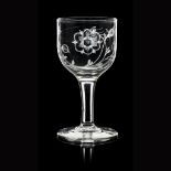 A JACOBITE WINE GLASS