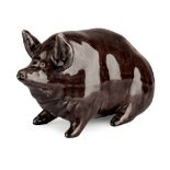 A SMALL AND RARE WEMYSS WARE PIG CIRCA 1900