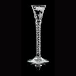 A RARE JACOBITE CORDIAL GLASS 18TH CENTURY