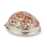 A SCOTTISH PROVINCIAL COWRIE SHELL SNUFF BOX