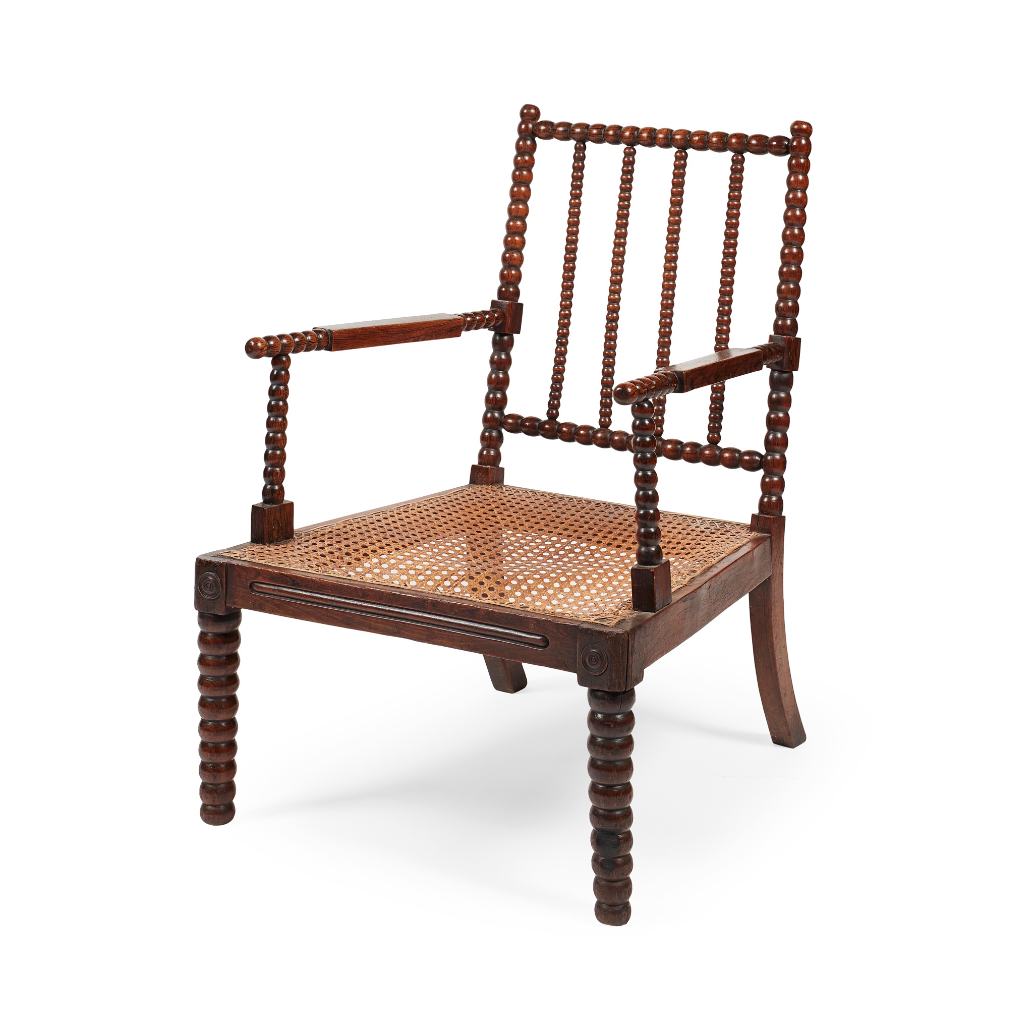 A SCOTTISH SIMULATED ROSEWOOD BOBBIN-TURNED ARMCHAIR MID-19TH CENTURY - Image 2 of 2