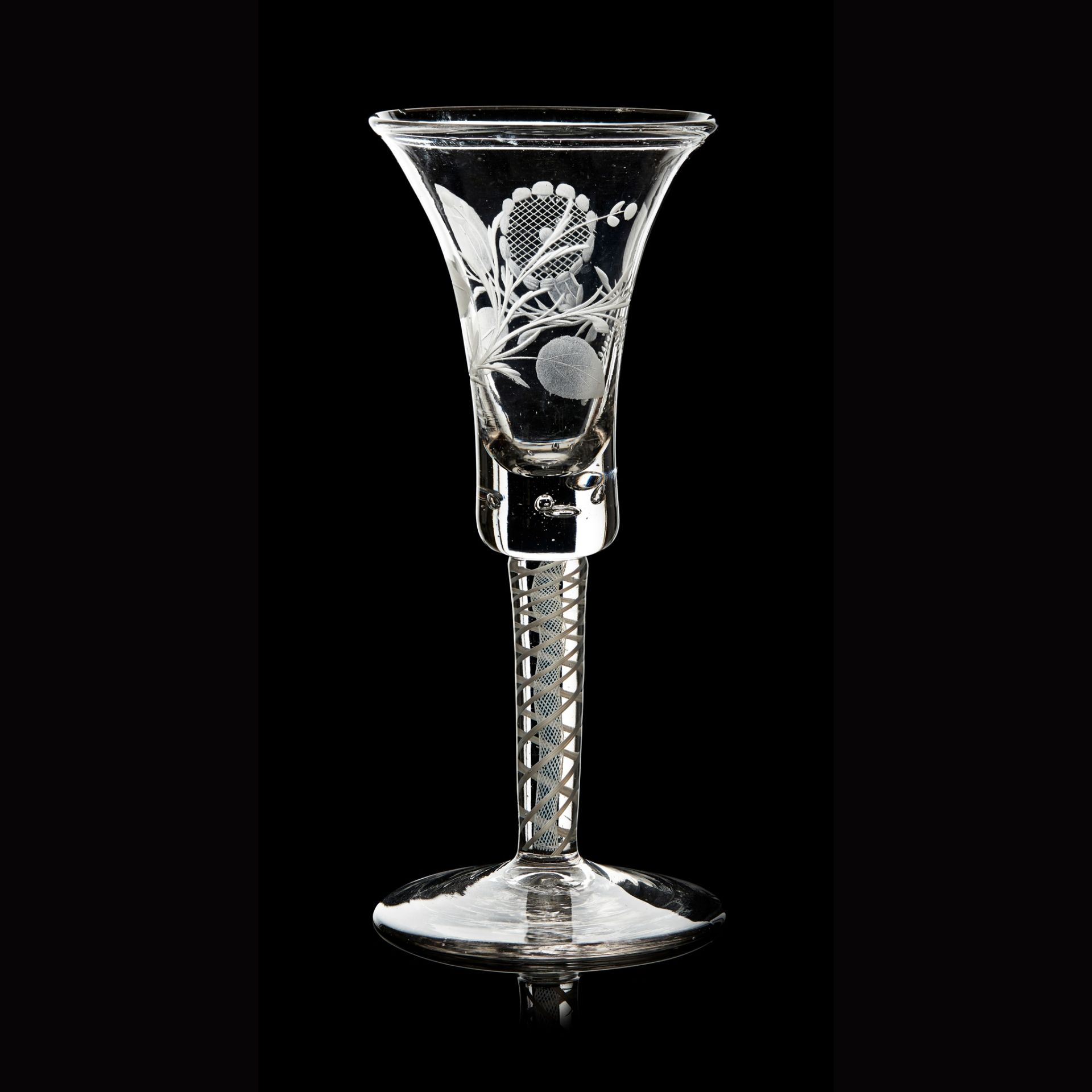 A JACOBITE WINE GLASS 18TH CENTURY - Image 2 of 2