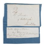 ROBERT BURNS INTEREST - MISS WILHELMINA ALEXANDER AUTOGRAPH ENVELOPE FRONT, 1842