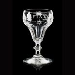 A RARE JACOBITE SYLLABUB GLASS 18TH CENTURY