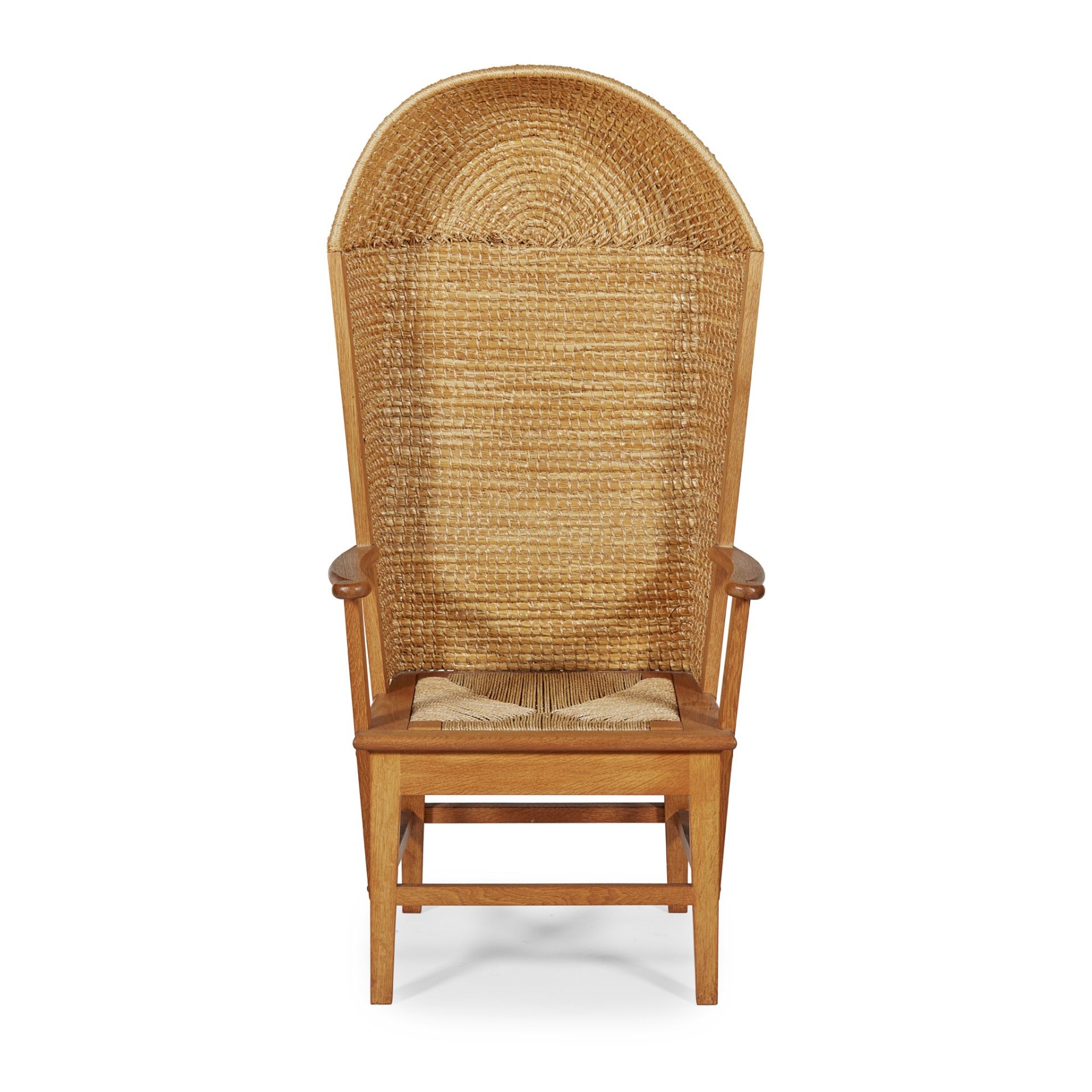 A WHITE OAK AND SEA GRASS HOODED ORKNEY CHAIR MODERN - Image 2 of 2