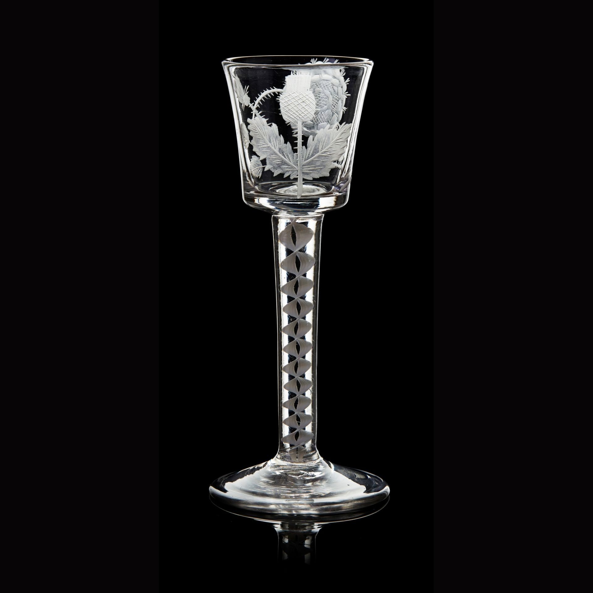 A FINE JACOBITE WINE GLASS 18TH CENTURY - Image 2 of 3