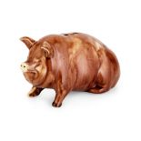 A SCOTTISH POTTERY PIG MONEYBOX BY MORRISON & CRAWFORD, KIRKCALDY CIRCA 1890