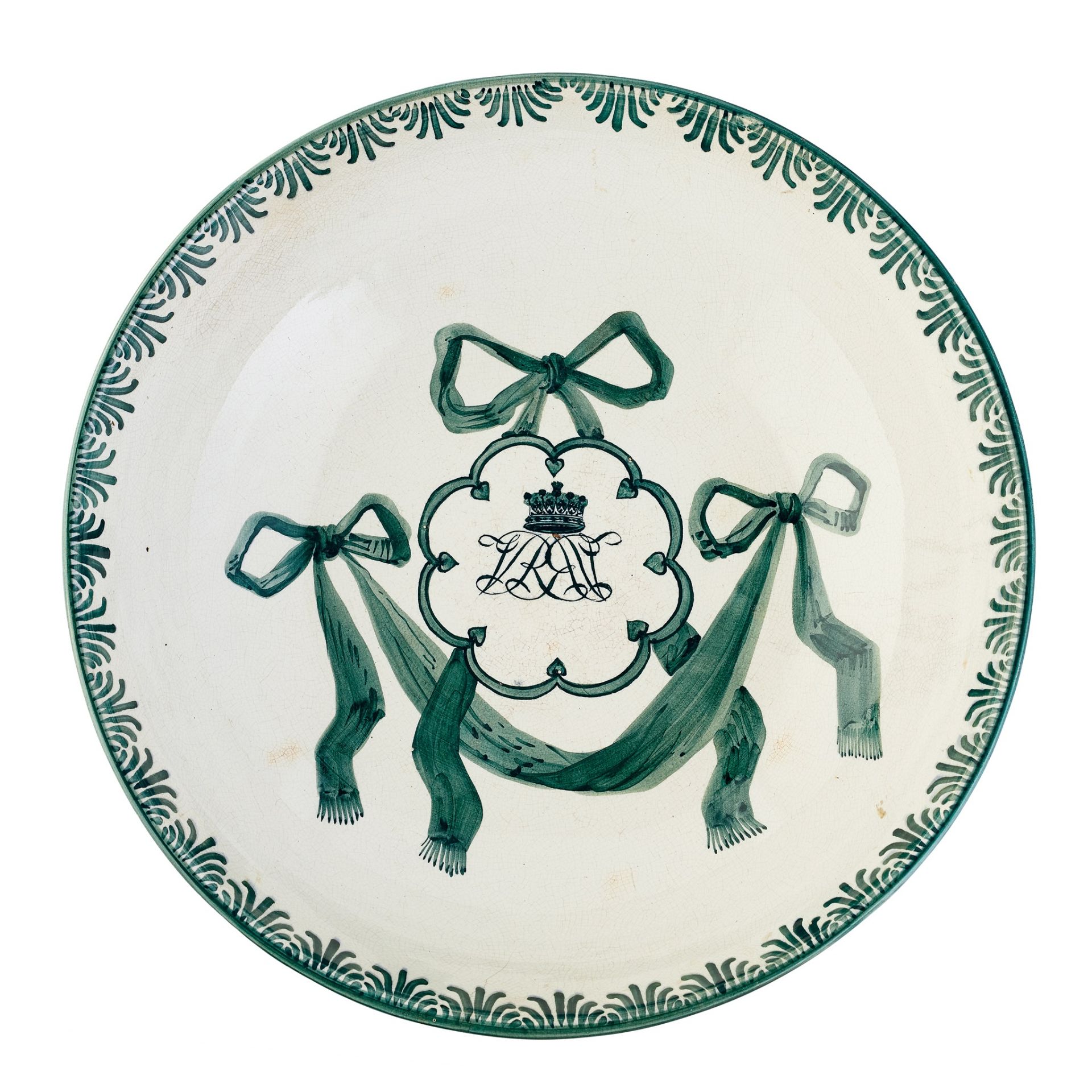 A WEMYSS WARE EWER AND BASIN ‘GREEN RIBBONS’ PATTERN, CIRCA 1900 - Image 2 of 2