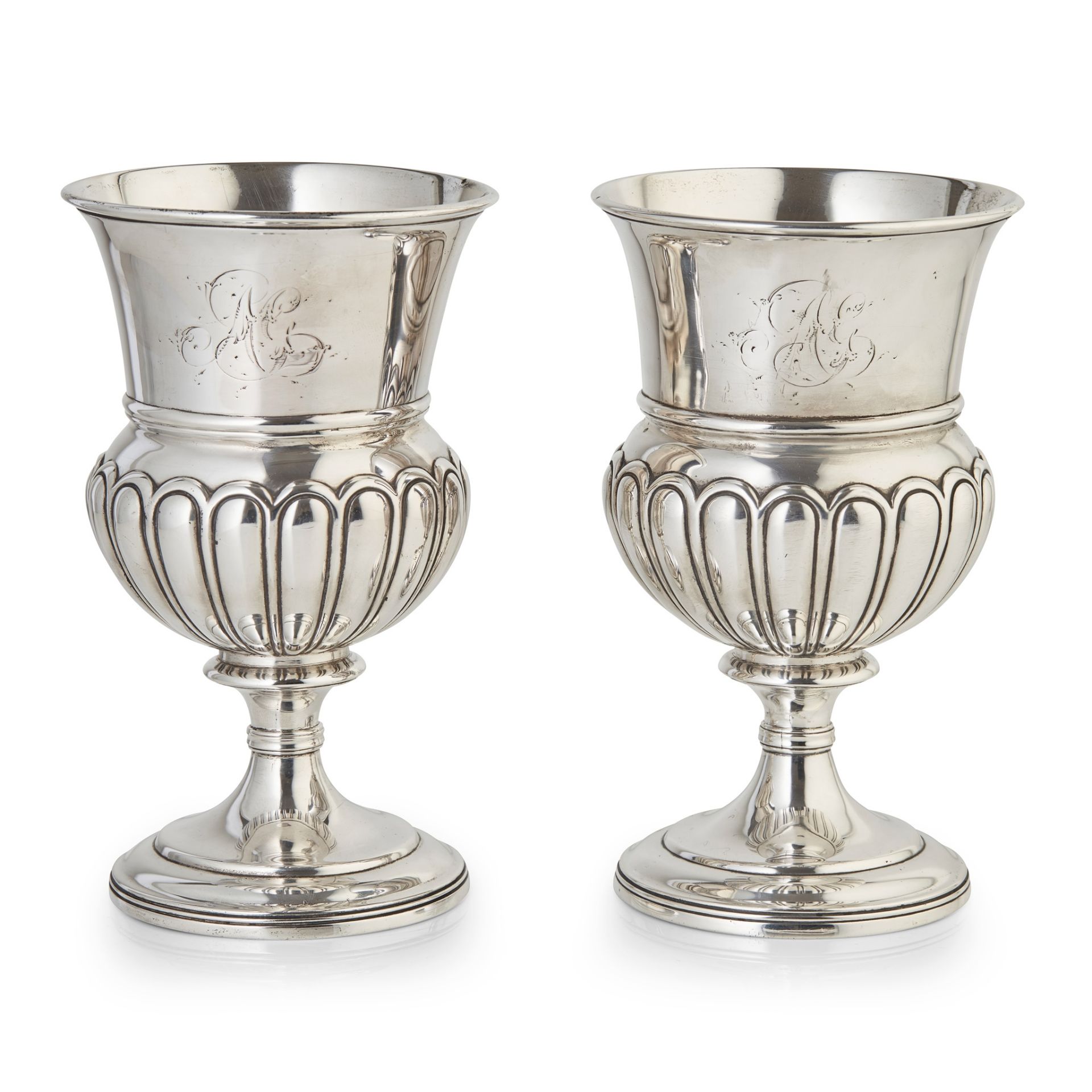 A PAIR OF LATE GEORGE III PRESENTATION GOBLETS JAMES MCKAY, EDINBURGH 1813