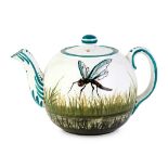 A WEMYSS WARE TEAPOT 'DRAGONFLIES' PATTERN, EARLY 20TH CENTURY