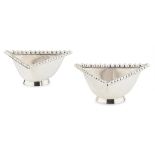 TRAPRAIN TREASURE – A PAIR OF MODERN LARGE TRIANGULAR SALTS HAMILTON & INCHES, EDINBURGH 1968