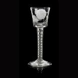 A FINE JACOBITE WINE GLASS 18TH CENTURY