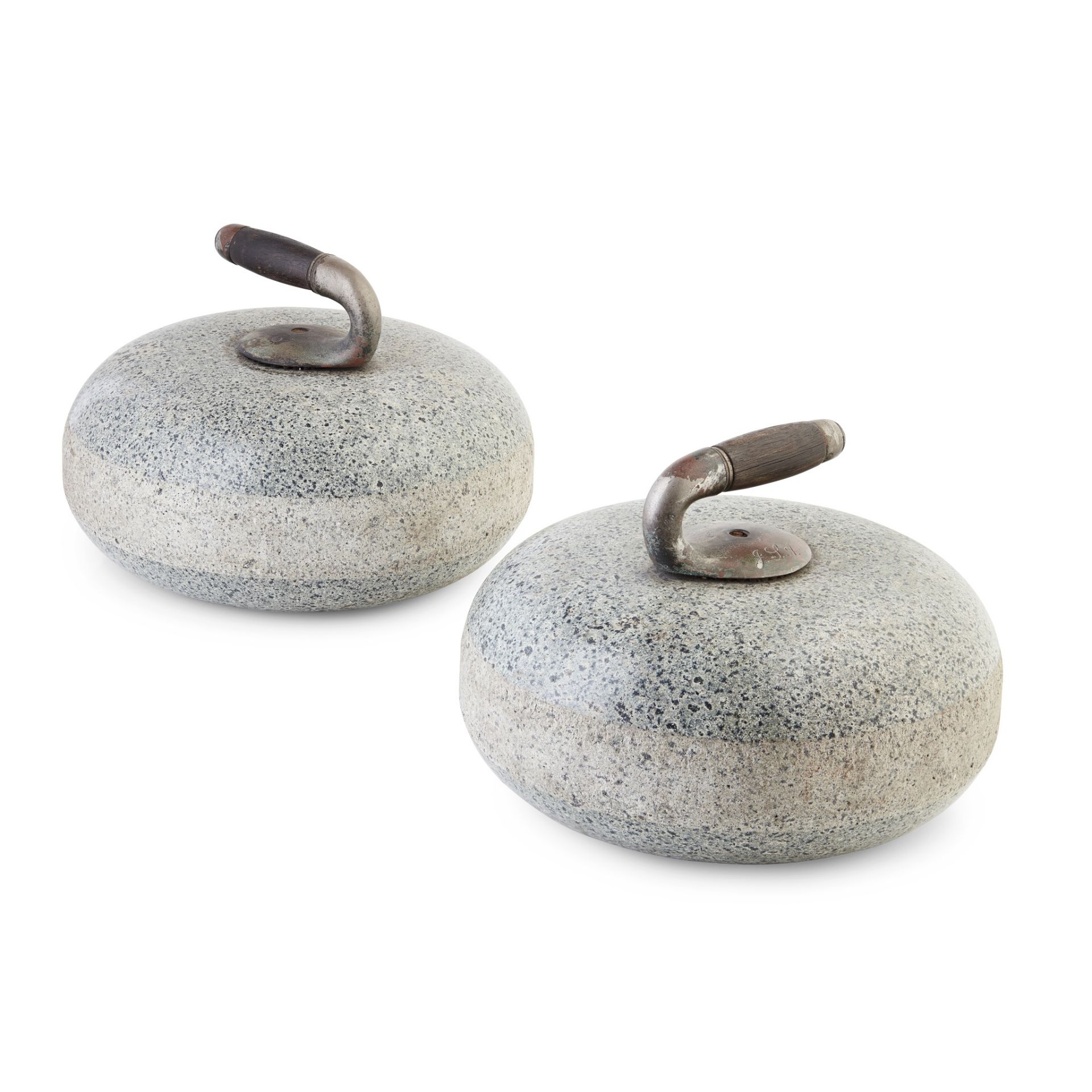 A PAIR OF SCOTTISH GRANITE CURLING STONES CIRCA 1900