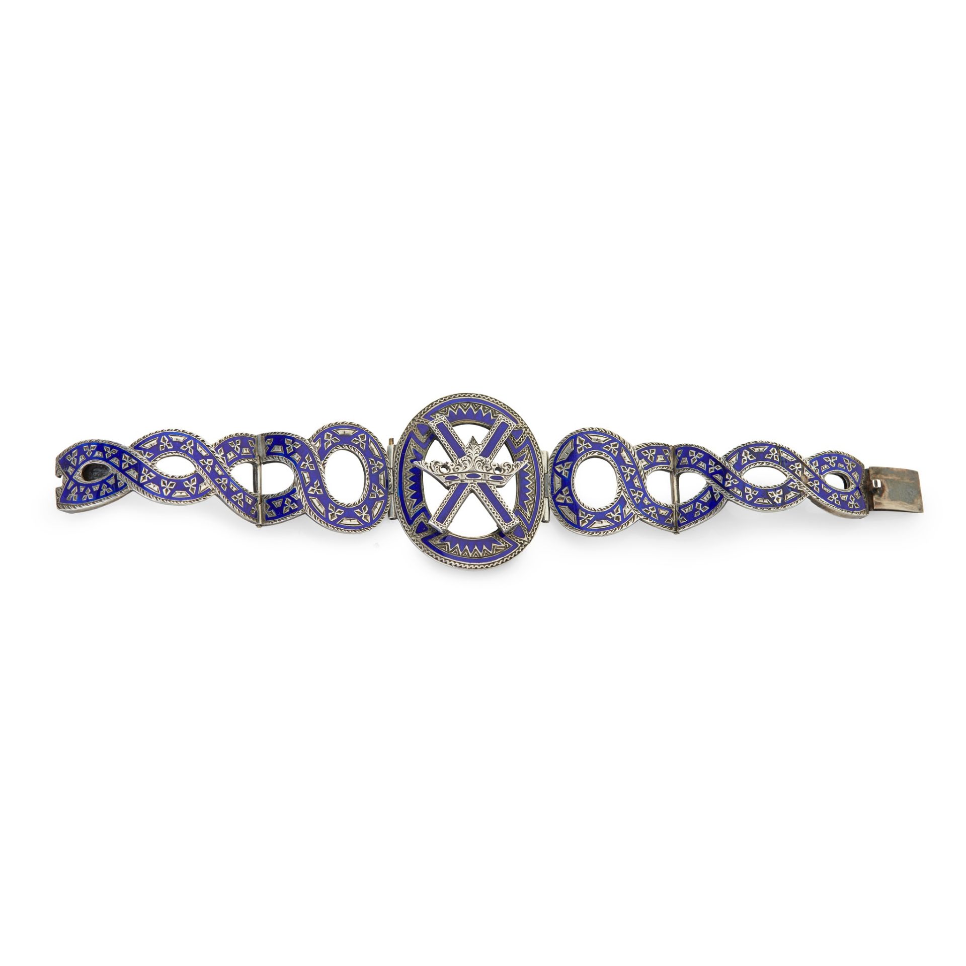 A SCOTTISH SILVER & ENAMEL BRACELET