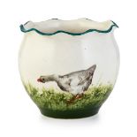 A WEMYSS WARE CHESHAM FLOWER POT 'GEESE' PATTERN, CIRCA 1900