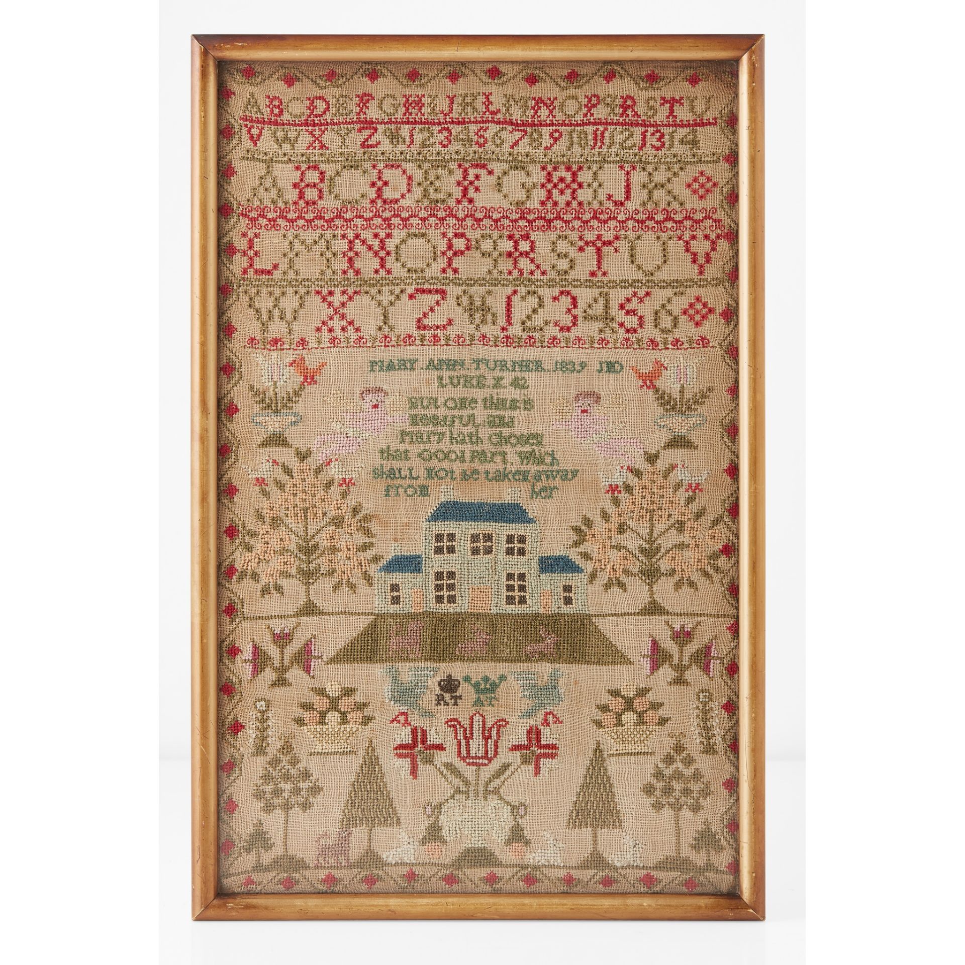 A NEEDLEWORK SAMPLER DATED 1839