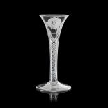 A JACOBITE WINE GLASS 18TH CENTURY