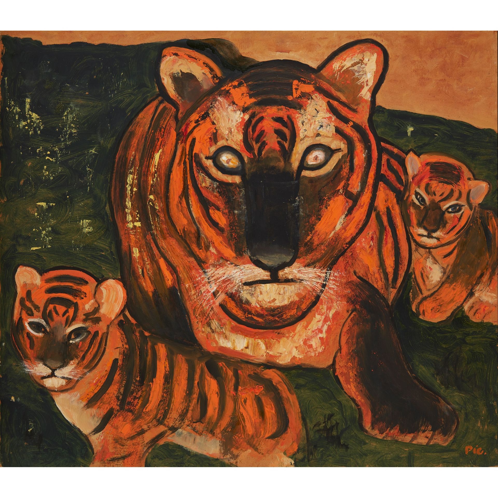 § CHARLES S. (PIC) HIGGINS (BRITISH 1893-1980) HOME TIGERS