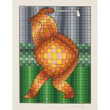 § VICTOR VASARELY (HUNGARIAN-FRENCH 1906-1997) GOLFER - 1970