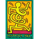 KEITH HARING (AMERICAN 1958-1990) MONTREUX JAZZ POSTER (GREEN) - 1983