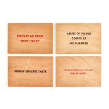 JENNY HOLZER (AMERICAN B.1950) TRUISMS (SET OF FOUR) - 2018