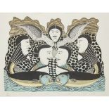 KENOJUAK ASHEVAK (INUIT 1927-2013) WOMEN SPEAK OF SPRING FISHING, DORSET - 1991