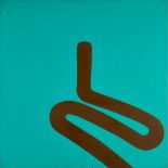 § PAUL HUXLEY R.A. (BRITISH B.1938) LINE ON TURQUOISE, NO. 25 - JULY '63