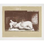 § HENRY MOORE O.M., C.H., F.B.A. (BRITISH 1898-1986) RECLINING FIGURE ARCHITECTURAL BACKGROUND I,