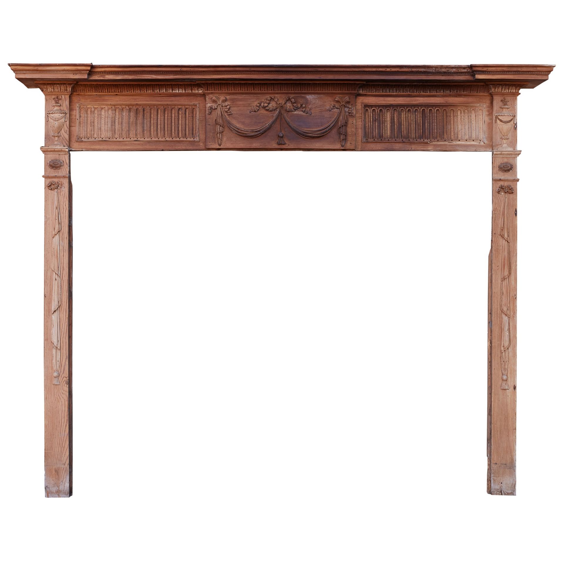 GEORGE III PINE FIRE SURROUND LATE 18TH CENTURY