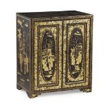 Y CHINESE EXPORT LACQUER TABLE CABINET 19TH CENTURY
