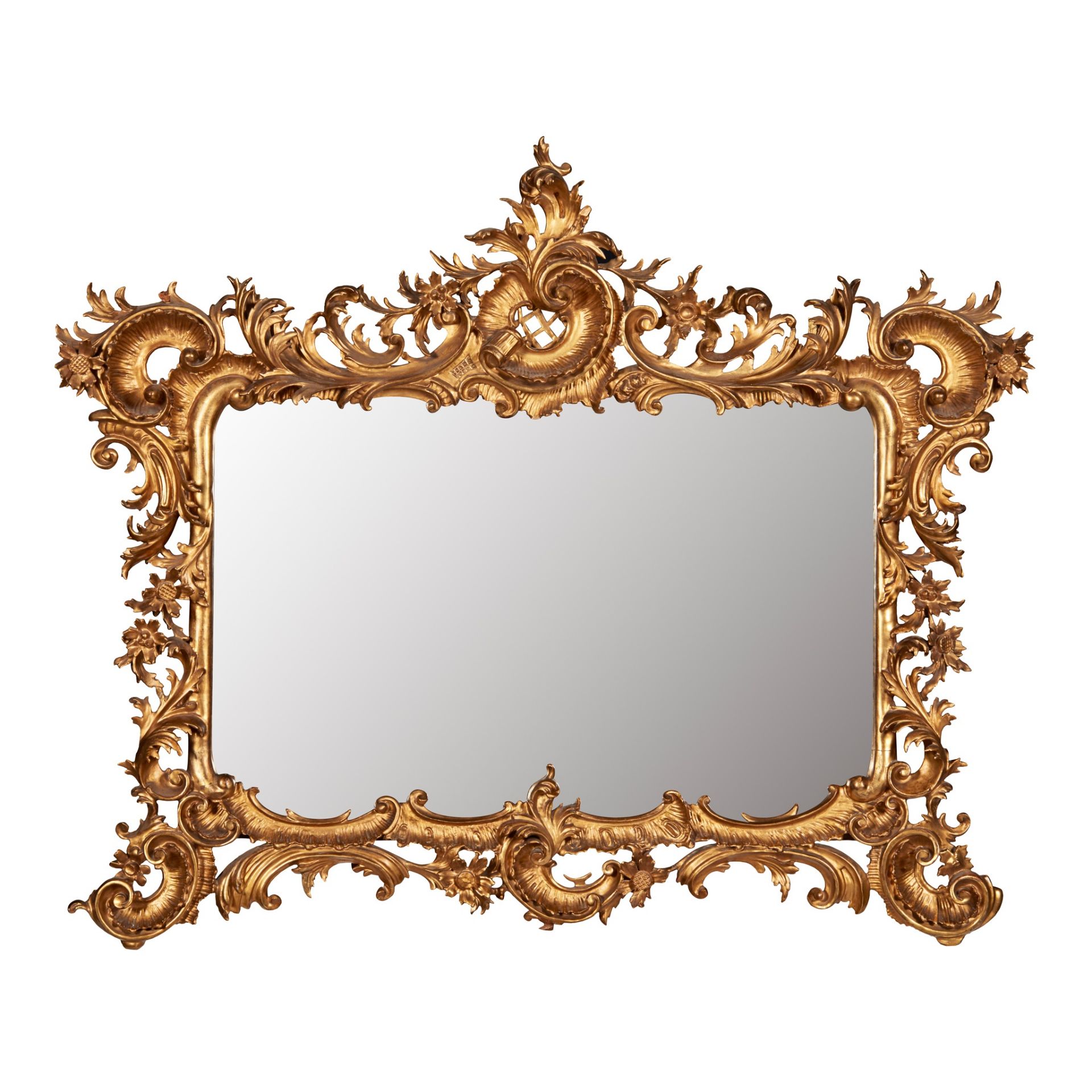 GEORGE III STYLE GILTWOOD MIRROR LATE 19TH CENTURY