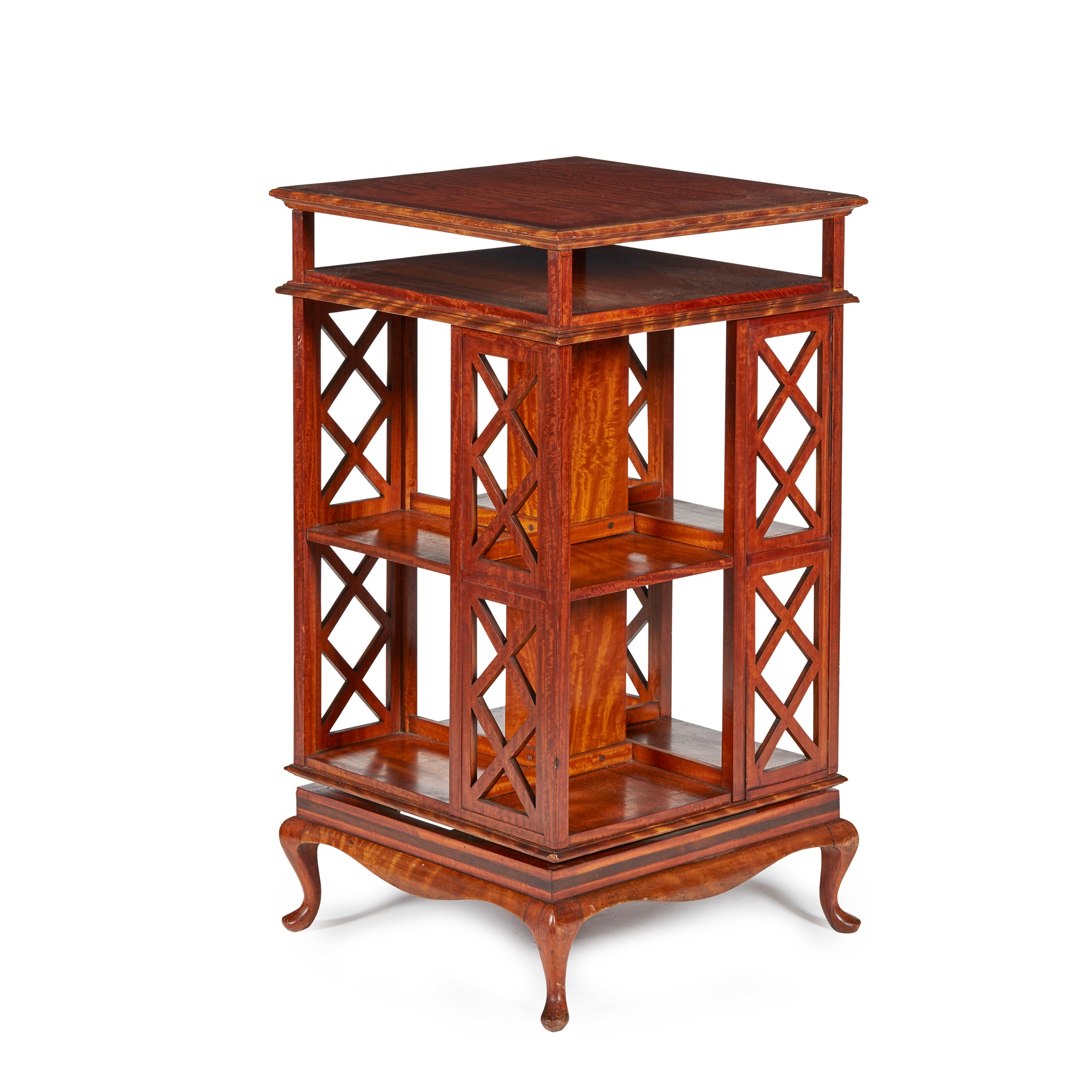 EDWARDIAN SATINWOOD REVOLVING BOOKCASE EARLY 20TH CENTURY