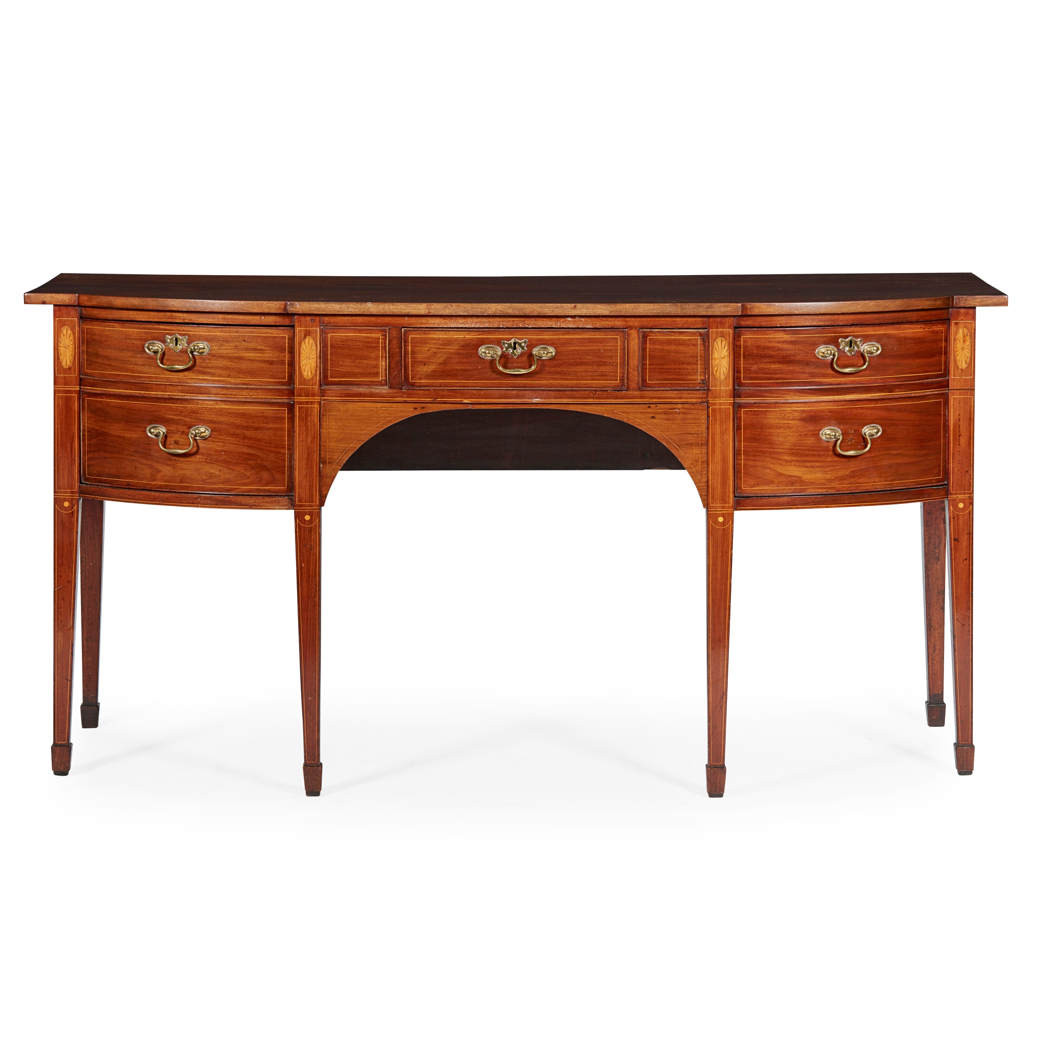 SCOTTISH GEORGE III MAHOGANY AND INLAID SIDEBOARD EARLY 19TH CENTURY