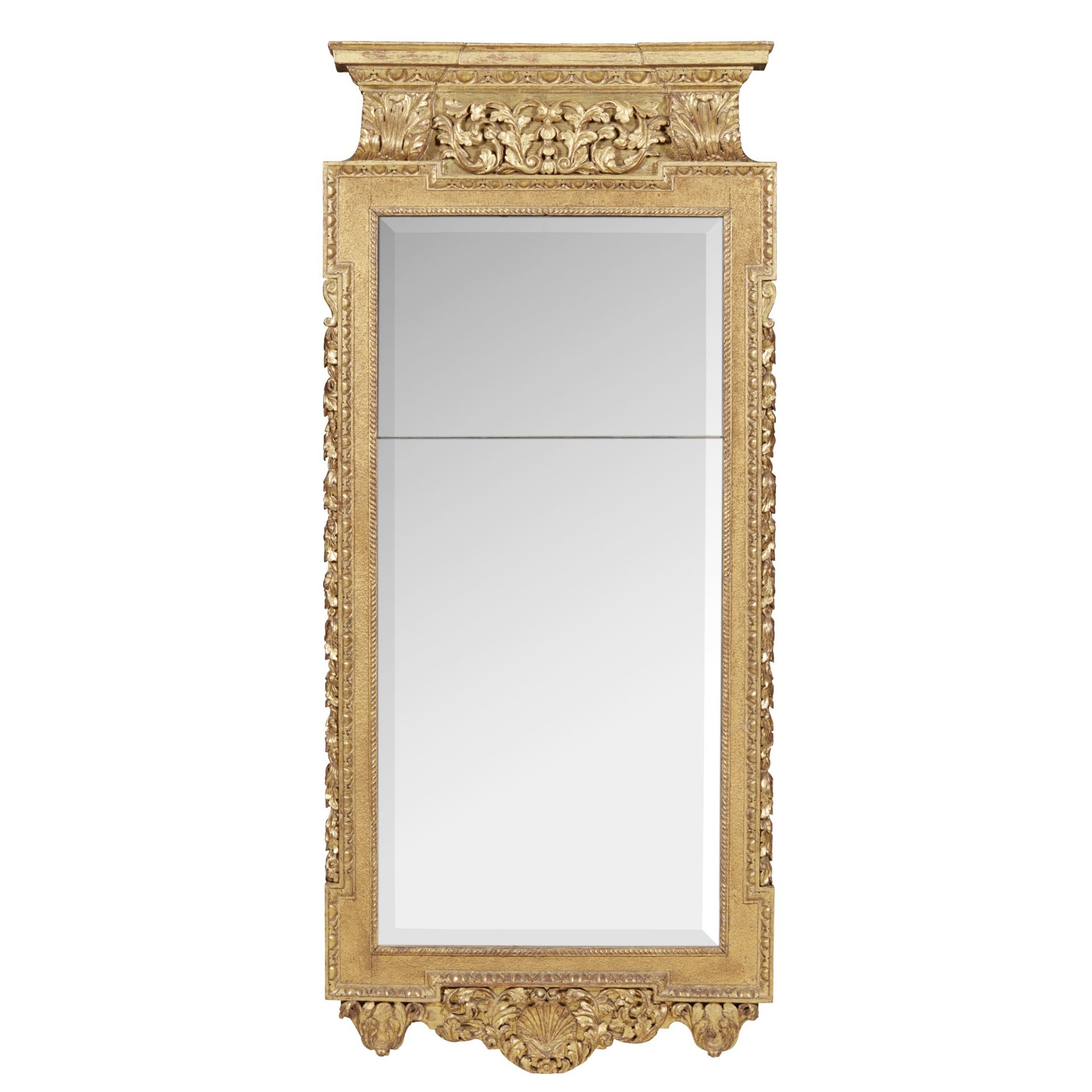 GEORGE II STYLE GILTWOOD MIRROR 19TH CENTURY