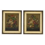 Y CONTINENTAL SCHOOL, 19TH CENTURY PAIR OF FLORAL STILL LIFE STUDIES