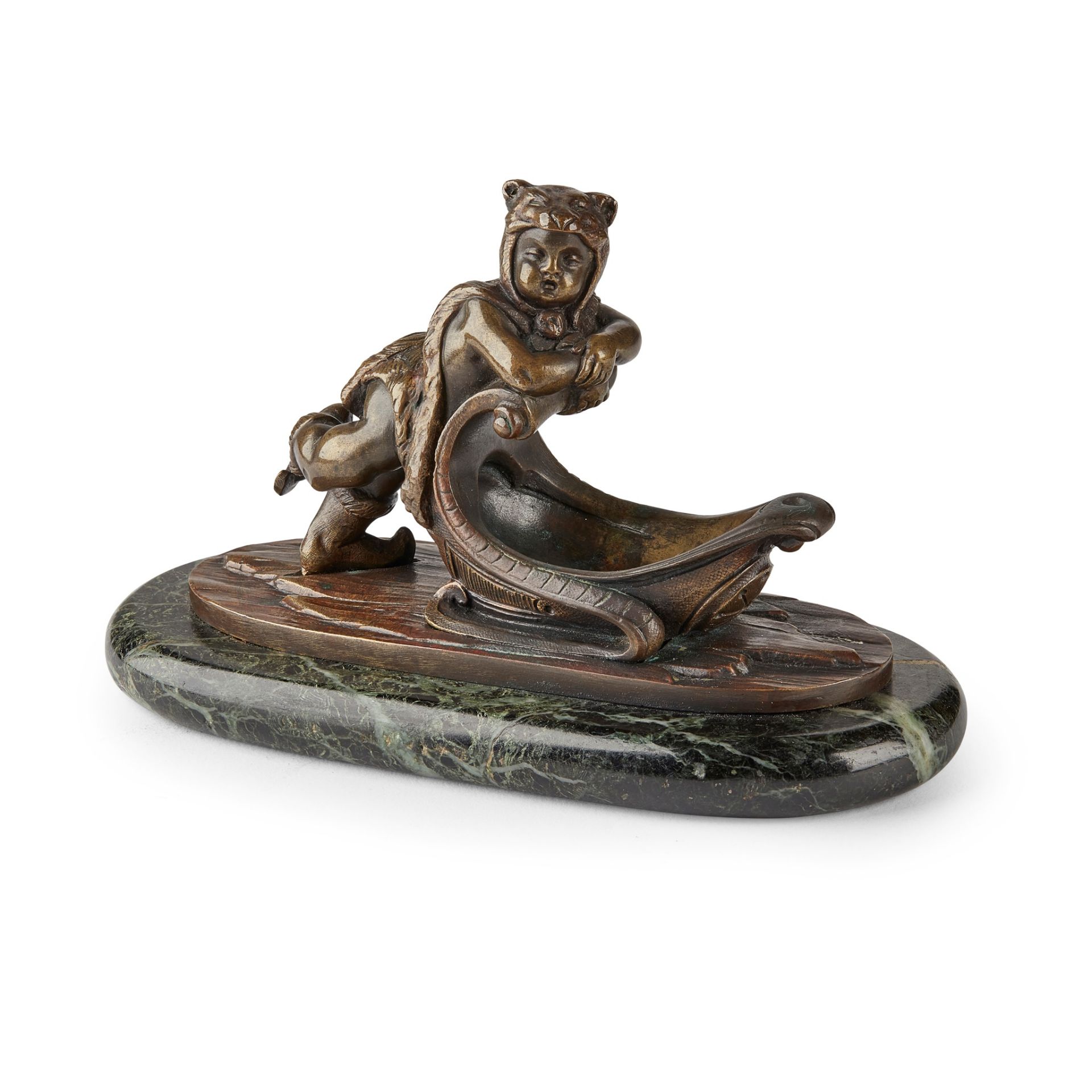 CONTINENTAL BRONZE FIGURE EMBLEMATIC OF WINTER LATE 19TH CENTURY