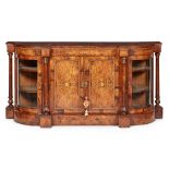 VICTORIAN WALNUT, INLAY, AND BRASS MOUNTED CREDENZA 19TH CENTURY