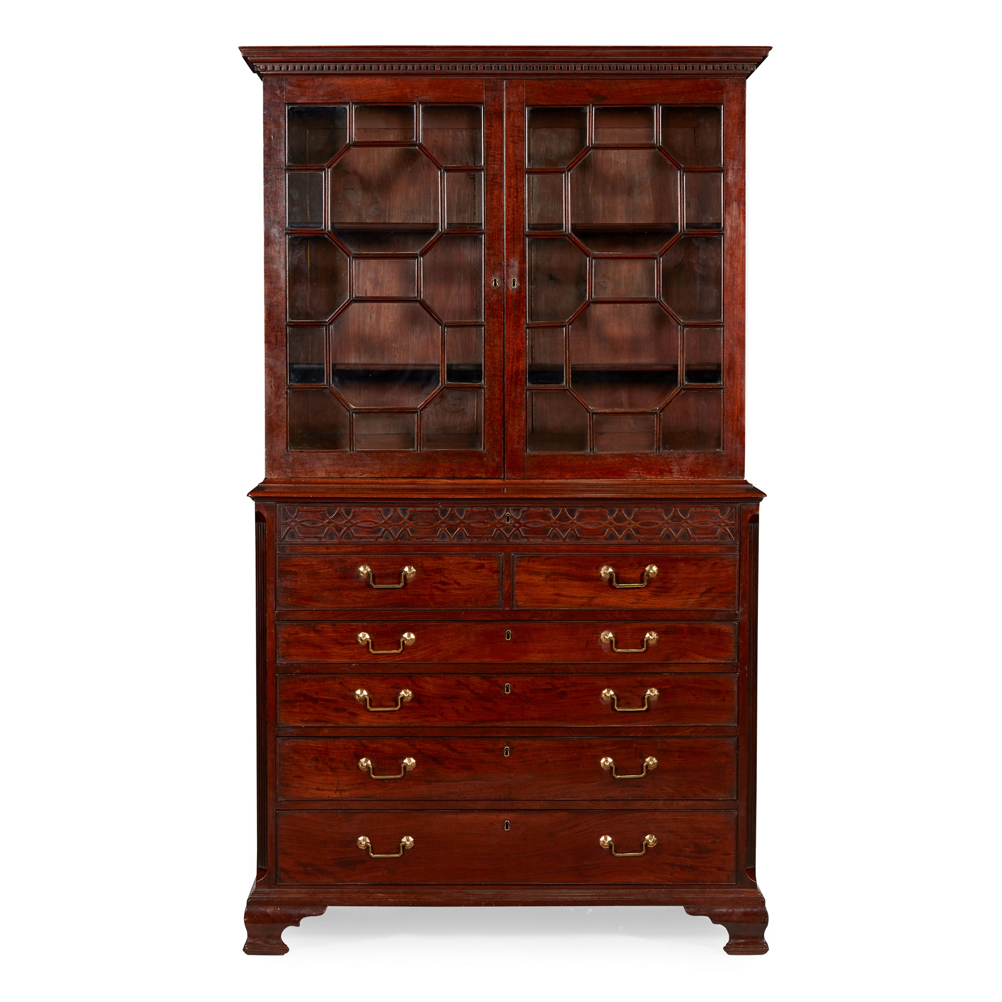 EARLY GEORGE III MAHOGANY SECRETAIRE BOOKCASE 18TH CENTURY - Image 2 of 2